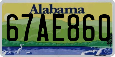 AL license plate 67AE860