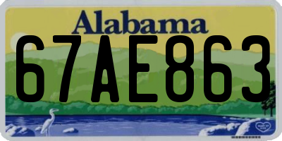 AL license plate 67AE863