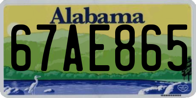 AL license plate 67AE865