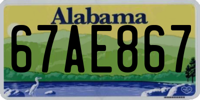 AL license plate 67AE867