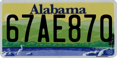 AL license plate 67AE870