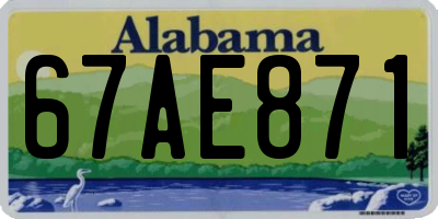 AL license plate 67AE871
