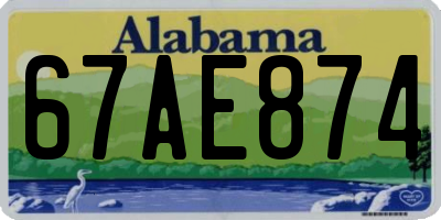 AL license plate 67AE874