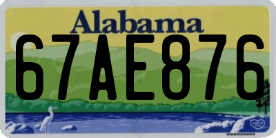AL license plate 67AE876