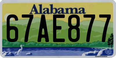 AL license plate 67AE877