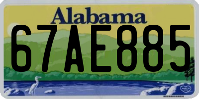 AL license plate 67AE885