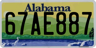 AL license plate 67AE887