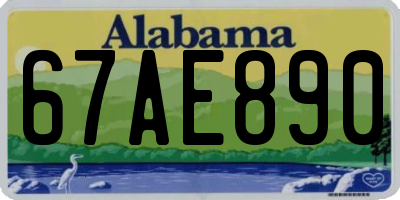AL license plate 67AE890