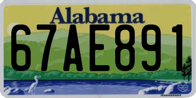 AL license plate 67AE891
