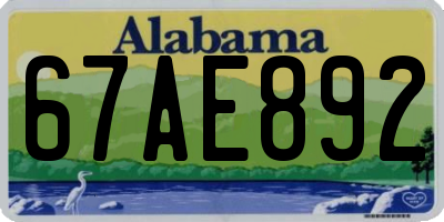 AL license plate 67AE892