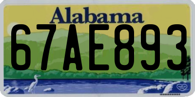 AL license plate 67AE893