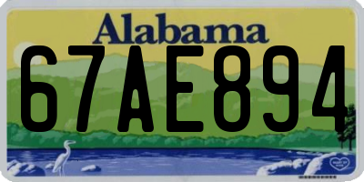 AL license plate 67AE894