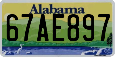AL license plate 67AE897