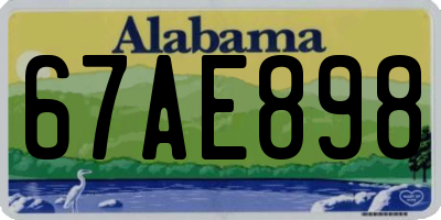 AL license plate 67AE898