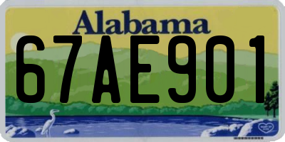 AL license plate 67AE901