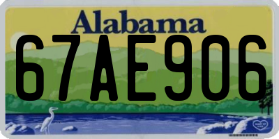 AL license plate 67AE906