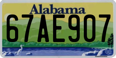 AL license plate 67AE907