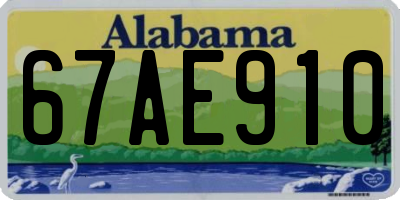 AL license plate 67AE910