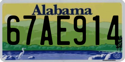 AL license plate 67AE914