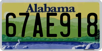 AL license plate 67AE918