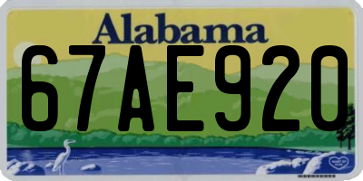 AL license plate 67AE920