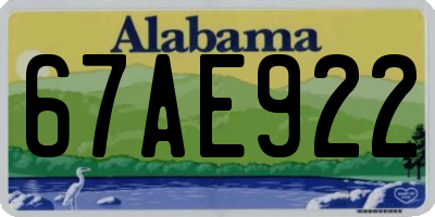AL license plate 67AE922