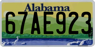 AL license plate 67AE923