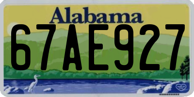 AL license plate 67AE927