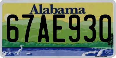 AL license plate 67AE930