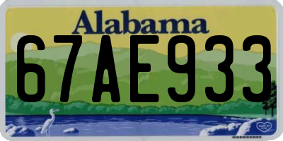 AL license plate 67AE933