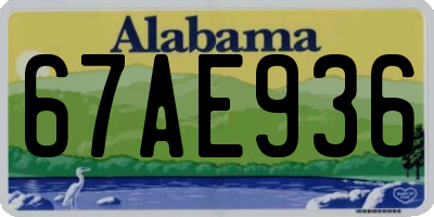 AL license plate 67AE936