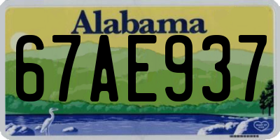 AL license plate 67AE937