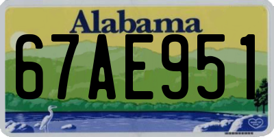 AL license plate 67AE951