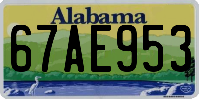 AL license plate 67AE953