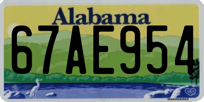 AL license plate 67AE954