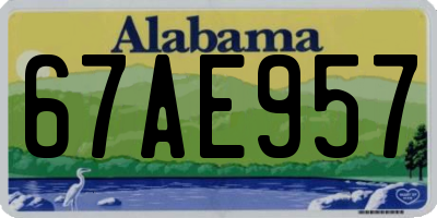 AL license plate 67AE957