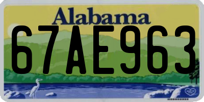 AL license plate 67AE963