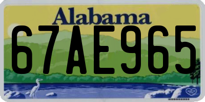 AL license plate 67AE965