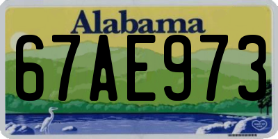 AL license plate 67AE973