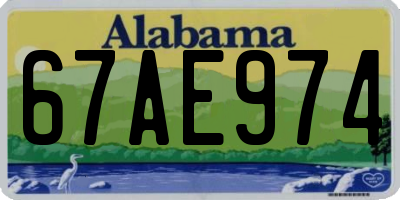 AL license plate 67AE974