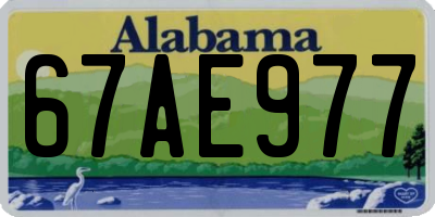 AL license plate 67AE977