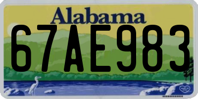 AL license plate 67AE983