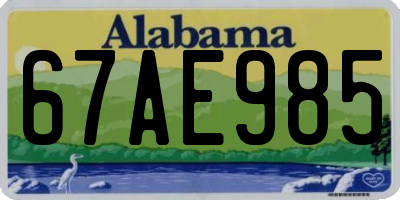 AL license plate 67AE985