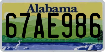 AL license plate 67AE986