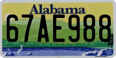 AL license plate 67AE988