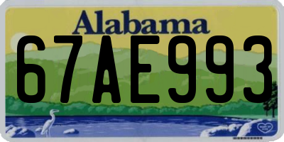 AL license plate 67AE993