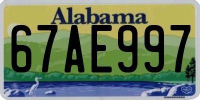 AL license plate 67AE997