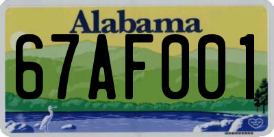 AL license plate 67AF001
