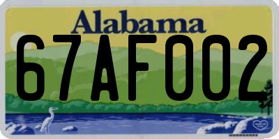 AL license plate 67AF002