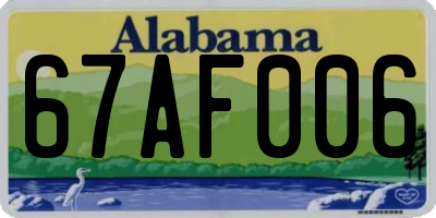 AL license plate 67AF006